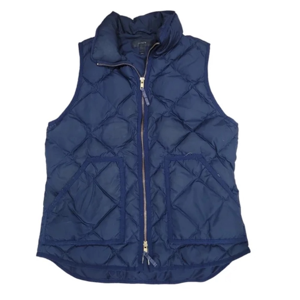 J. Crew Navy Quilted Vest - Picture 1 of 4